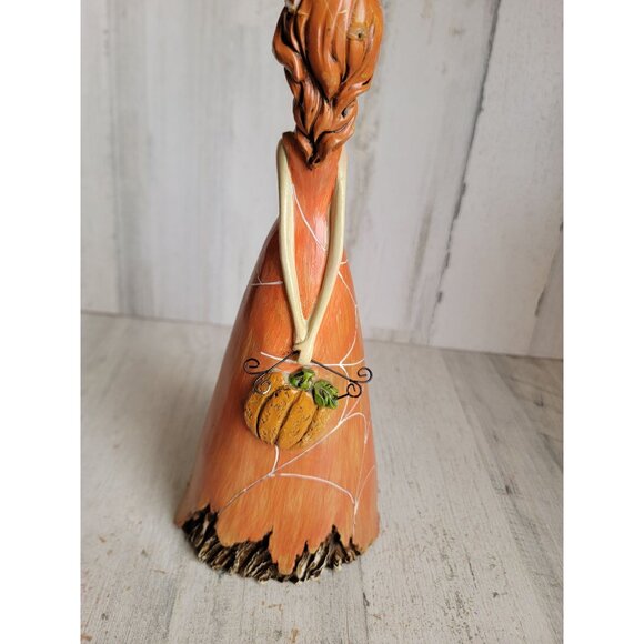 Orange spider web witch pumpkin unique Halloween home decor - Picture 6 of 10